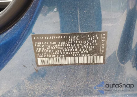 2019 Volkswagen Jetta 1.4T R-Line/1.4T S/1.4T Se из США, поврежденный, VIN 3VWCB7BU0KM194705